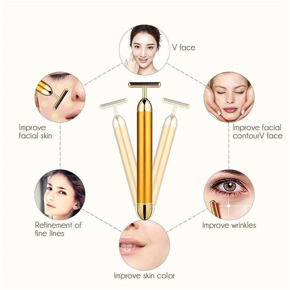 24K Gold Electric Facial Massage Roller - Safesaaf