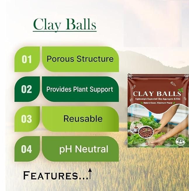 LECA Clay Balls (400gm) - Hydrotons Lightweight Expanded Clay