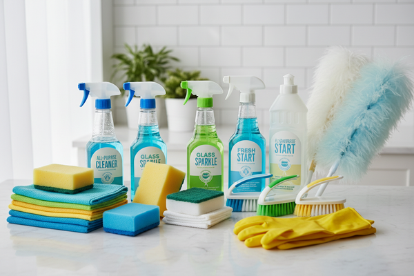 displaying cleaning materials